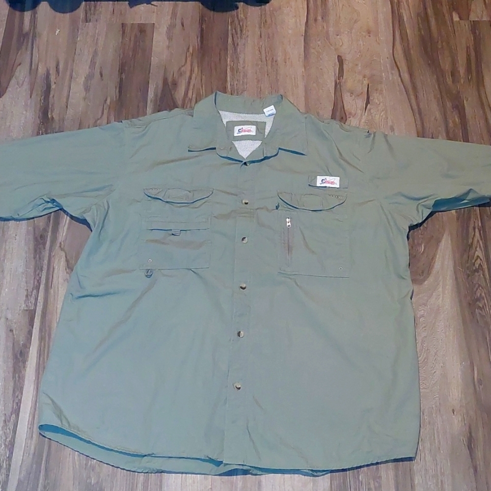 Men's World Wide Sportsman Button Down Short Sleeve Shirt Size 2XL